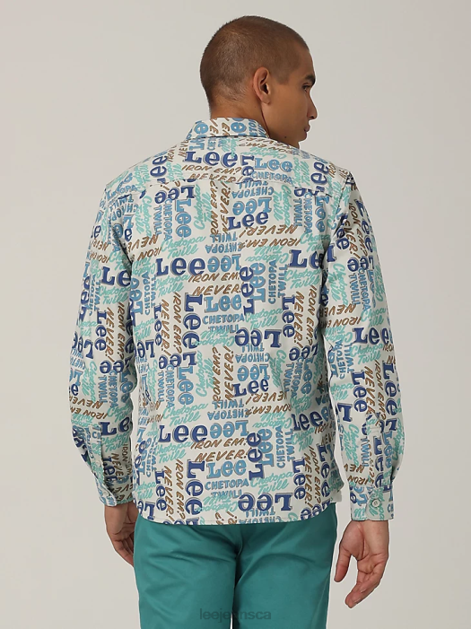 Lee Men Heritage Double Pocket Button Down Shirt Chetopa Print Clothing 480T950 - Image 2