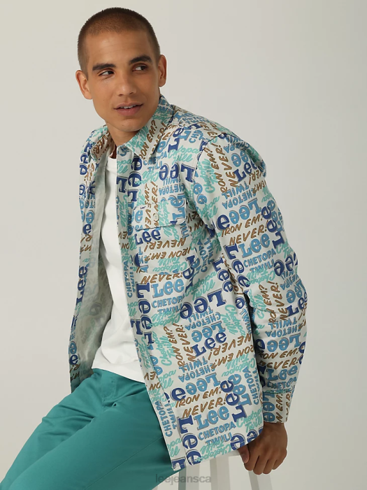Lee Men Heritage Double Pocket Button Down Shirt Chetopa Print Clothing 480T950 - Image 3