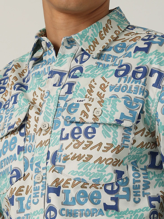 Lee Men Heritage Double Pocket Button Down Shirt Chetopa Print Clothing 480T950 - Image 4