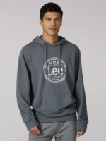 Lee Men Heritage Graphic Crafted With Purpose Hoodie Charcoal Gray Clothing 480T956