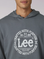 Lee Men Heritage Graphic Crafted With Purpose Hoodie Charcoal Gray Clothing 480T956 - Image 4