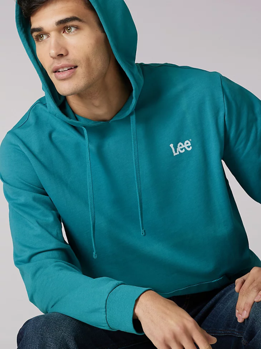 Lee Men Heritage Graphic Crafted With Purpose Hoodie Midway Teal Clothing 480T957 - Image 3