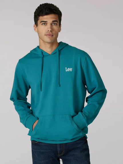 Lee Men Heritage Graphic Crafted With Purpose Hoodie Midway Teal Clothing 480T957