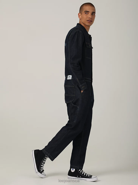 Lee Men Heritage Print Union-Alls Dark Rinse Clothing 480T1155 - Image 3