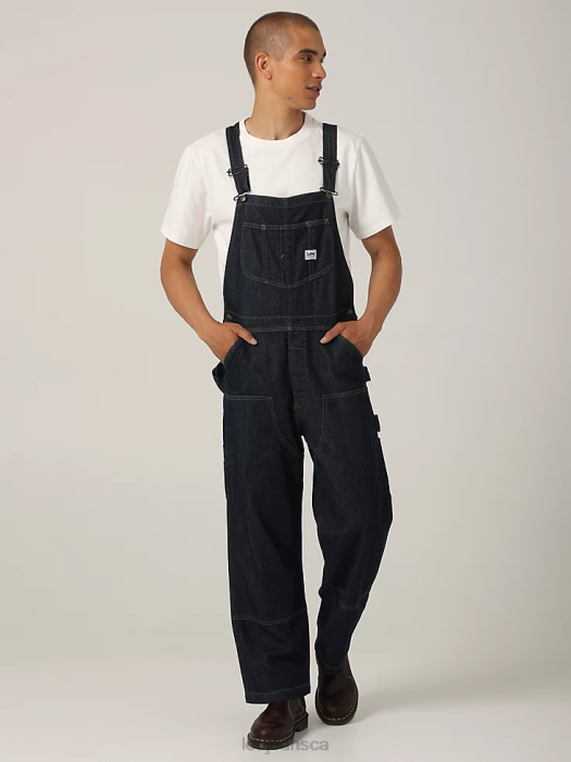 Lee Men Heritage Relaxed Fit Carpenter Bib Overall Dark Rinse Clothing 480T1149 - Image 1