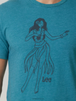 Lee Men Hula Graphic Tee Teal Heather Clothing 480T840 - Image 3