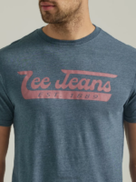 Lee Men Jeans Graphic Tee Midnight Navy Heather Clothing 480T858 - Image 3
