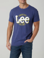 Lee Men Kansas City Graphic Tee Denim Heather Clothing 480T853