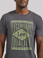 Lee Men Legendary Quality Graphic Tee Charcoal Clothing 480T874 - Image 3