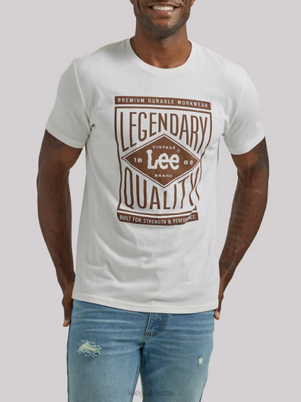 Lee Men Legendary Quality Graphic Tee Marshmallow Clothing 480T873