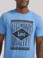 Lee Men Legendary Quality Graphic Tee Prep Blue Clothing 480T872 - Image 2