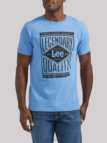 Lee Men Legendary Quality Graphic Tee Prep Blue Clothing 480T872