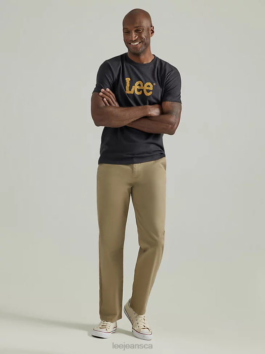 Lee Men Legendary Relaxed Straight Flat Front Pant Khaki Clothing 480T714 - Image 2