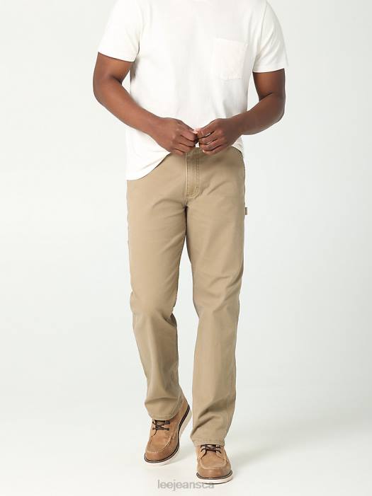 Lee Men Loose Fit Workwear Carpenter Jean Dark Khaki Clothing 480T533 - Image 1