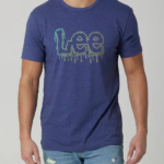 Lee Men Melting Logo Tee Denim Heather Clothing 480T865