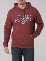 Lee Men Militaristic Logo Hoodie Burgundy Heather Clothing 480T954