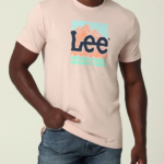 Lee Men Mountain Graphic Tee Peachwhip Clothing 480T871