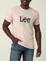 Lee Men Mountain Graphic Tee Peachwhip Clothing 480T871