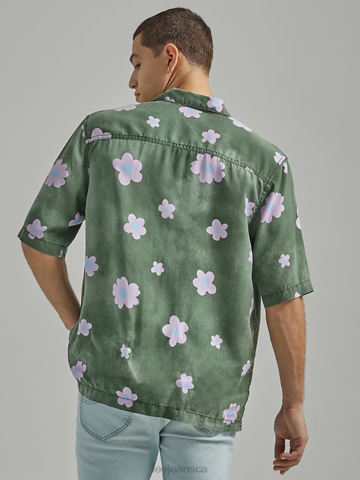 Lee Men Oversized Floral Shirt Fort Green Floral Clothing 480T893 - Image 2
