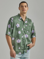 Lee Men Oversized Floral Shirt Fort Green Floral Clothing 480T893