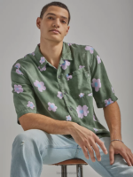 Lee Men Oversized Floral Shirt Fort Green Floral Clothing 480T893 - Image 5