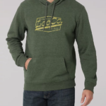 Lee Men Patent Plate Logo Hoodie Black Forest Heather Clothing 480T953