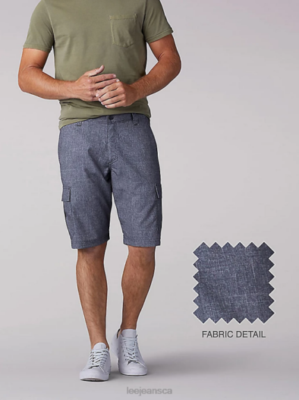 Lee Men Performance Cargo Short (Big&Tall) Grey Heathered Plaid Clothing 480T1000