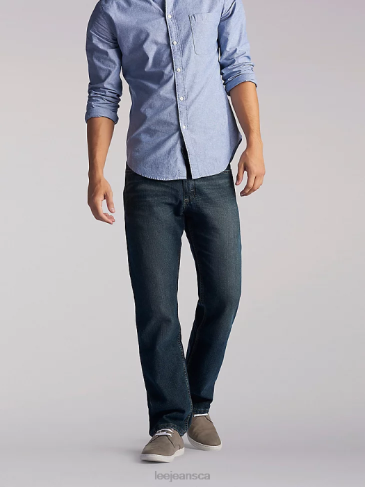 Lee Men Regular Fit Straight Leg Jeans Quartz Stonewash Clothing 480T543 - Image 1