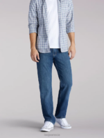 Lee Men Regular Fit Straight Leg Jeans - Stretch Titanium Clothing 480T544