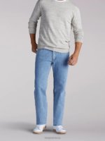 Lee Men Relaxed Fit Straight Leg Jeans Worn Light Clothing 480T567