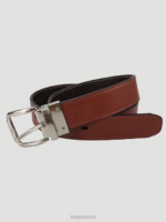 Lee Men Reversible Stitched Leather Belt Brown Cognac Accessory 480T1159 - Image 2