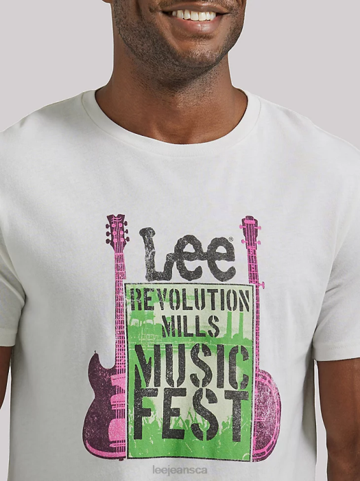 Lee Men Revolution Mills Music Fest Graphic Tee Marshmallow Clothing 480T885 - Image 3