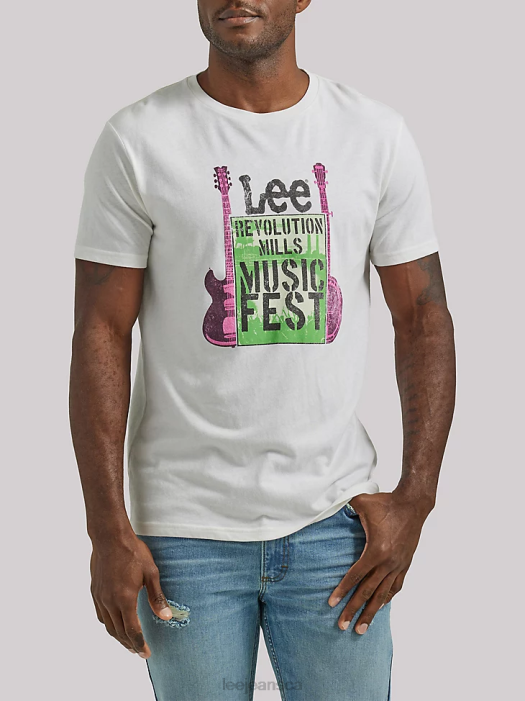 Lee Men Revolution Mills Music Fest Graphic Tee Marshmallow Clothing 480T885 - Image 1