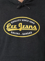 Lee Men Service Patch Hoodie Jet Black Clothing 480T955 - Image 3