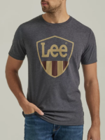 Lee Men Shield Graphic Tee Jet Black Clothing 480T879