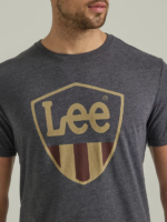 Lee Men Shield Graphic Tee Jet Black Clothing 480T879 - Image 3
