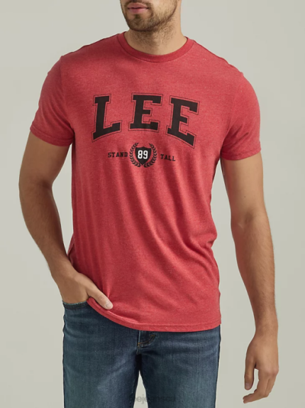 Lee Men Stand Tall Collegiate Logo Tee Brick Red Clothing 480T890