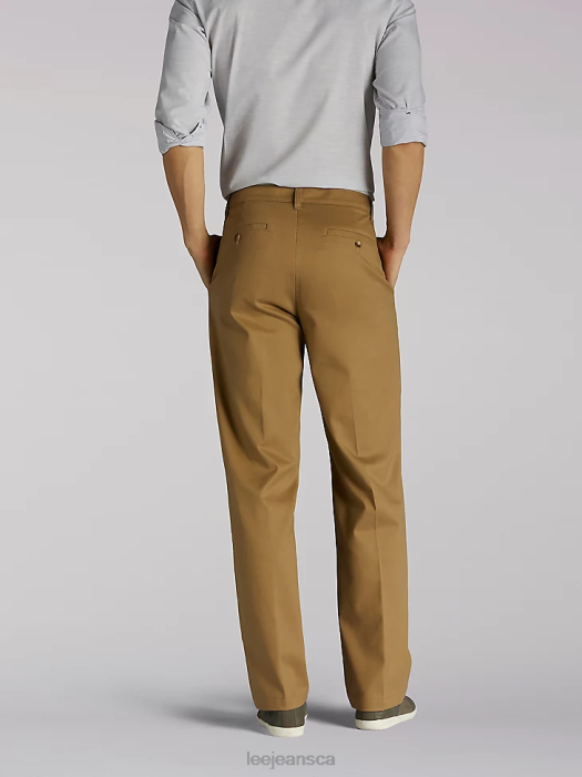 Lee Men Total Freedom Relaxed Fit Tapered Leg Pants Khaki Twill Clothing 480T784 - Image 2