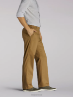 Lee Men Total Freedom Relaxed Fit Tapered Leg Pants Khaki Twill Clothing 480T784 - Image 3
