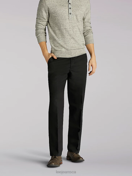 Lee Men Total Freedom Straight Fit Straight Leg Pants Black Twill Clothing 480T778 - Image 1
