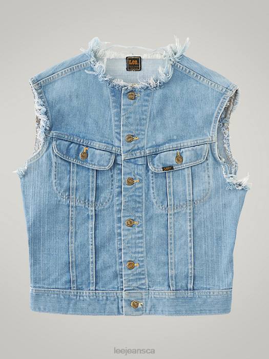 Lee Men Vintage Rider Vest RV27 (Size XS) Light Denim Clothing 480T1135 - Image 1