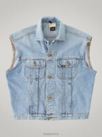 Lee Men Vintage Rider Vest RV28 (Size L) Light Denim Clothing 480T1138