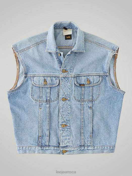 Lee Men Vintage Rider Vest RV28 (Size L) Light Denim Clothing 480T1138 - Image 1