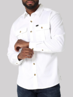 Lee Men Working West Solid Button Down Shirt Bright White Clothing 480T916