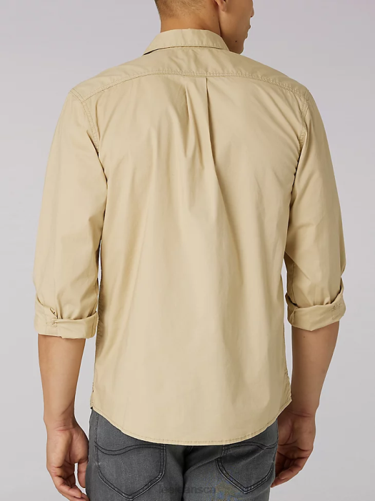 Lee Men Working West Solid Button Down Shirt NY Safari Clothing 480T915 - Image 2