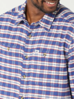 Lee Men Workwear Plaid Overshirt Anthem Blue Plaid Clothing 480T928 - Image 3