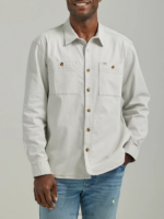 Lee Men Workwear Solid Overshirt Foggy Gray Clothing 480T923