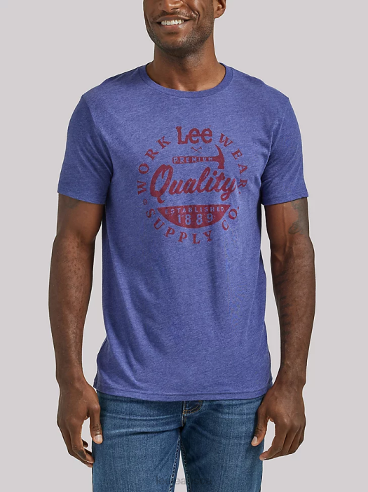 Lee Men Workwear Supply Graphic Tee Anthem Blue Clothing 480T886 - Image 1