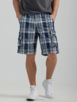 Lee Men Wyoming Cargo Short New Blue Plaid Clothing 480T965