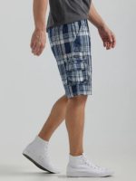 Lee Men Wyoming Cargo Short New Blue Plaid Clothing 480T965 - Image 3